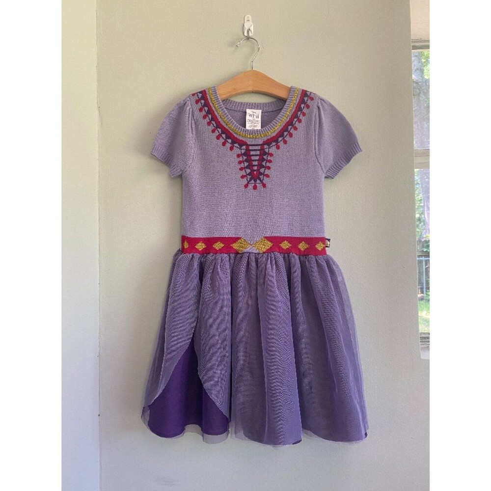 Disney Wish Girls Asha Cosplay Knit Sweater Dress Size M (7-8) Color Purple